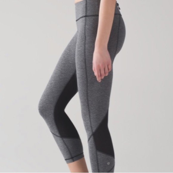 Lululemon Pace Rival Crop Heathered Grey / Black #W6ACIS * 8* - Picture 2 of 12